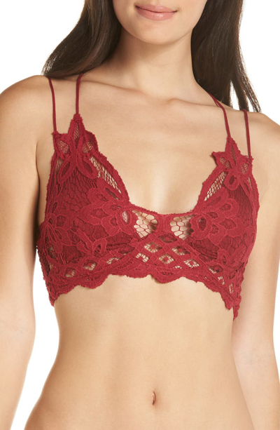 Free People Intimately Fp Adella Longline Bralette In Garnet