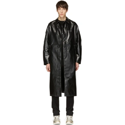 Alyx Mid-length Faux Leather Trench Coat In 001 Black
