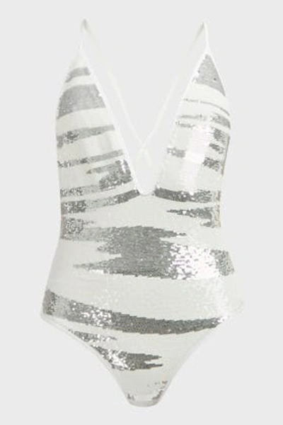 Missoni Sequinned One-piece Swimsuit In White