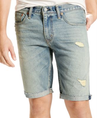 levi ripped jean shorts mens