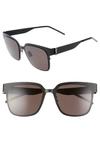 Saint Laurent 54mm Flat Front Sunglasses - Semi Matte Black/ Gold Logo