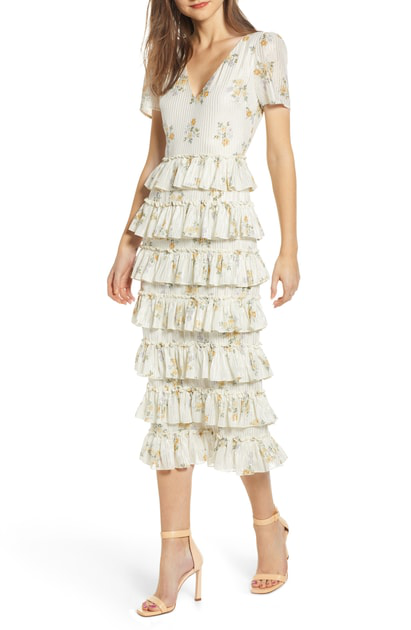 wayf darlene tiered ruffle dress