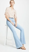 L Agence Bell High Waist Flare Jeans In Blue Cloud