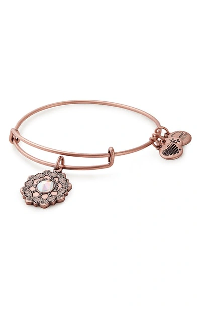 Alex And Ani Mother Of The Bride Expandable Wire Bangle In Rose Gold