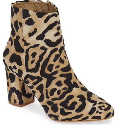 Band Of Gypsies Andrea Bootie In Natural/ Black Leopard Print