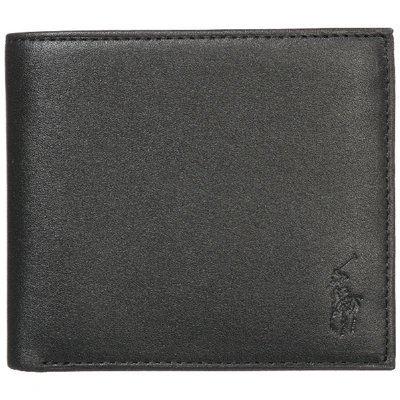 Ralph Lauren Men's Genuine Leather Wallet Credit Card Bifold In Black