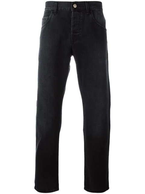 Gucci Panther-appliquÉ Slim-leg Jeans In Black ,red | ModeSens