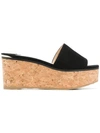 Jimmy Choo Deedee Suede Flatform Slide Sandals In Black