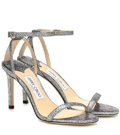 Jimmy Choo Minny Iridescent Leather Strappy Sandals In Multi