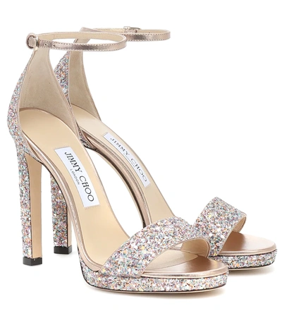 Jimmy Choo Gold Misty 85 Leather Sandals