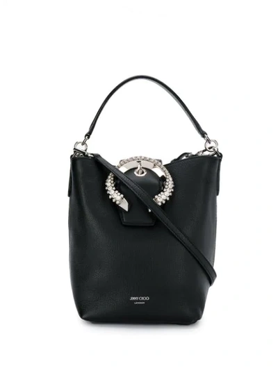 Jimmy Choo Leather Madeline Bucket Bag In Black