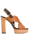 Jimmy Choo Aix/pf 125 Cuoio Mix Vachetta Leather And Patent Strap Sandal