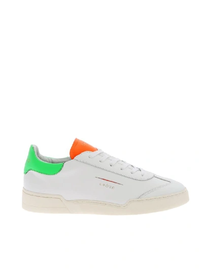 Ghoud Contrast Inserts Leather Sneakers In Bianco Arancio Verde