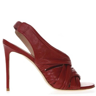 Aldo Castagna Red Nappa Leather Sandals