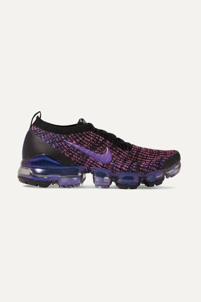 Nike Air Vapormax 3 Metallic Flyknit Sneakers In Black