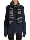 Portolano Striped Cashmere Scarf In Black