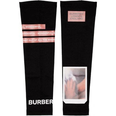 Burberry Montage Print Stretch Jersey Sleeves In Black