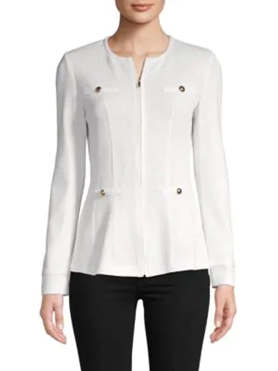 St. John Santana Knit Jacket In White