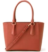 Dagne Dover Signature Midi Coated Canvas Tote - Red In Clay Red