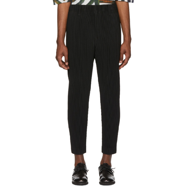 Homme Plisse Issey Miyake Straight-leg Pleated Trousers In Black | ModeSens