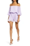 Endless Rose Off The Shoulder Ruffle Sleeve Romper In Lilac