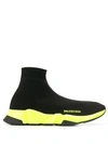 Balenciaga Men's Speed Mid-top Trainer Sock Sneakers In Black