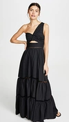 A.l.c Piper Cotton One-shoulder Dress In Black