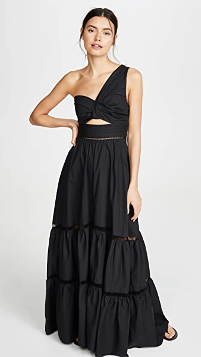 A.l.c Piper Cotton One shoulder Dress In Black ModeSens