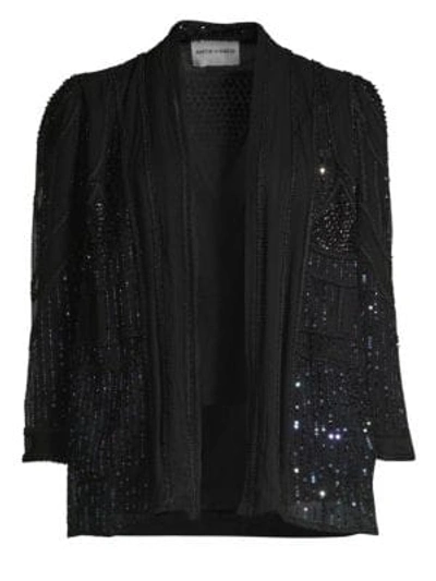 Antik Batik Birma Beaded Shirt Topper In Black