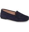 Tod's 'gommini' Driving Moccasin In Navy Suede