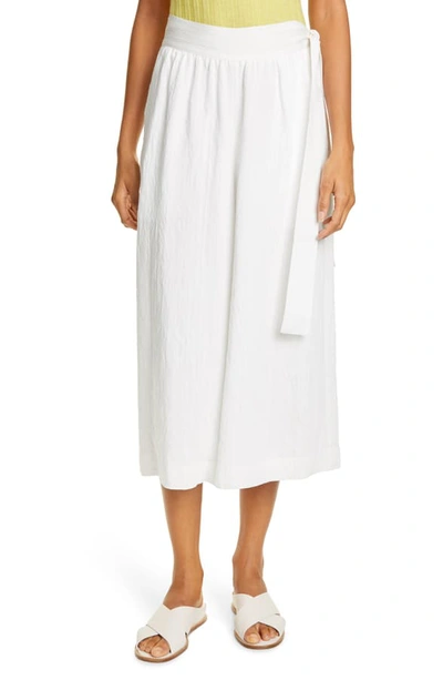 Vince Pleated Side-tie Culottes In Optic White