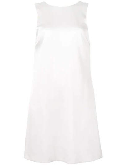 Alice And Olivia Lita Sleeveless Cowl-back Mini Shift Dress In Off White