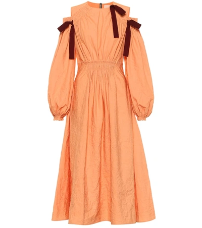 Roksanda Cotton Midi Dress In Orange