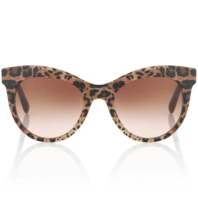 Dolce & Gabbana Leopard-printed Sunglasses In Brown