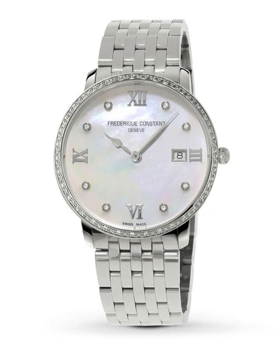 Frederique Constant Slimline Watch, 36mm In Silver
