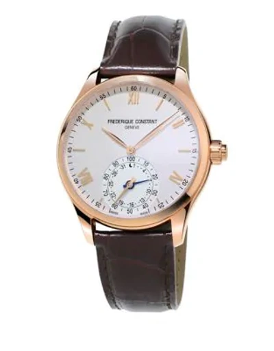 Frederique Constant Horological Leather Strap Smart Watch In Black