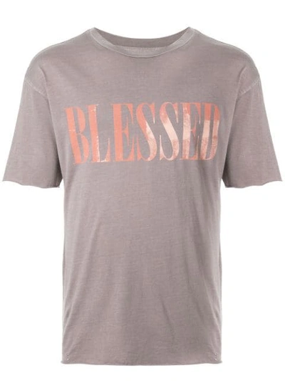 Alchemist Blessed-print Cotton-jersey T-shirt In Grey
