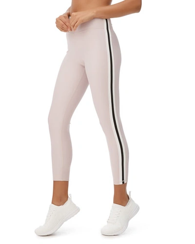 All Fenix Kyla Side Striped Cropped Leggings In Blush