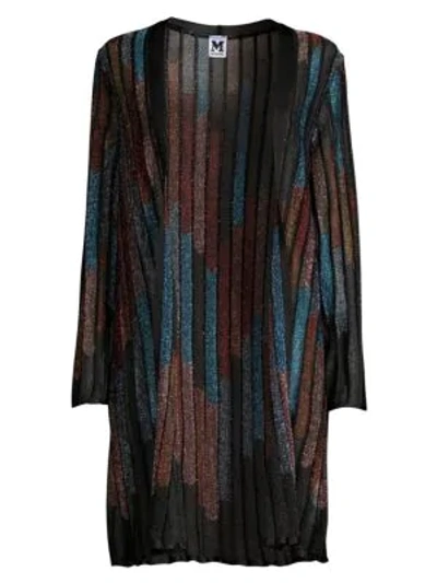 M Missoni Metallic Striped Long-sleeve Mini Dress In Multicolor