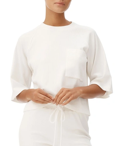 All Fenix Lyla Elbow-sleeved Ribbed Tee In White