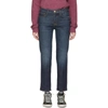 Frame Le High Raw Stagger Straight Jeans In Ellisfield