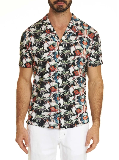 Robert Graham Tropical Ukuleles Camp Printed Short-sleeve Slim Fit Shirt In Multi