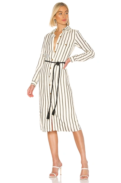 House Of Harlow 1960 X Revolve Devina Midi Dress In Ivory & Black Stripe