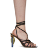 Jacquemus Pisa Mismatched-heel Leather Sandals In 101 - Black