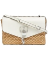 Dkny Elissa Woven Flap Shoulder Bag, Created For Macy's In White