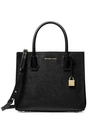 Michael Kors Mercer Leather Tote In Black