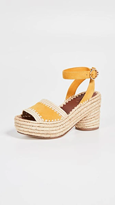 Tory Burch Arianne Platform Ankle Strap Sandal In Daylily