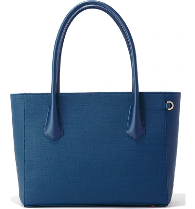 Dagne Dover Signature Legend Coated Canvas Tote - Blue In Bay Blue