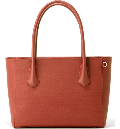 Dagne Dover Signature Legend Coated Canvas Tote - Red In Clay Red