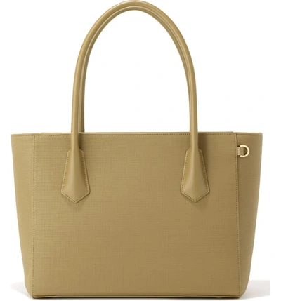 Dagne Dover Signature Legend Coated Canvas Tote - Brown In Bark